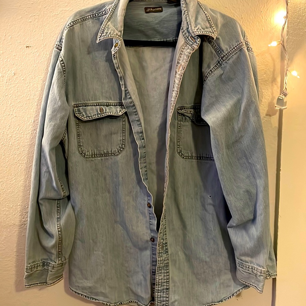 Jean Distressed Shacket w